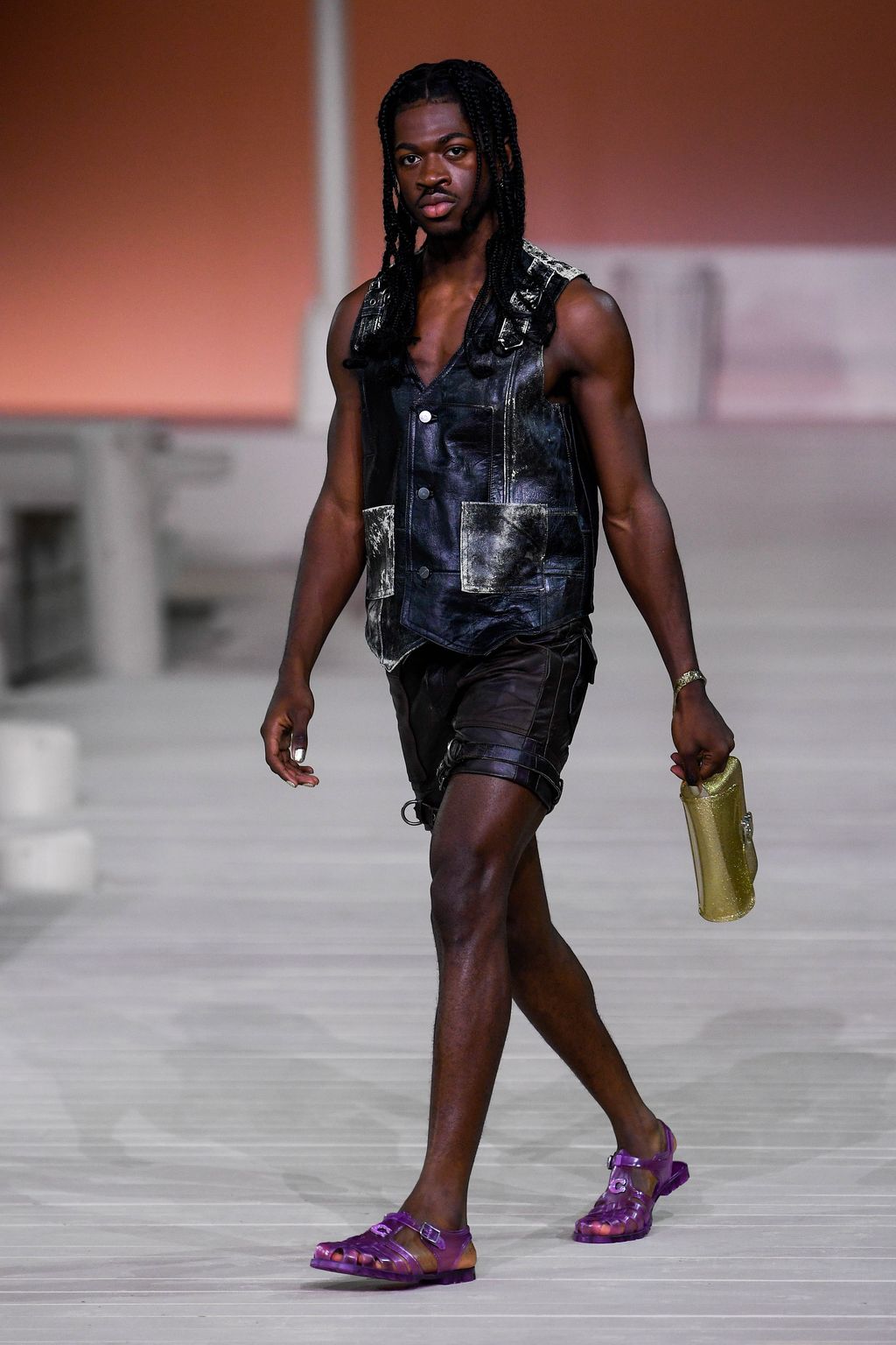 Lil Nas X walks the runway at Coach Spring 2023 ready to wear fashion show at the Park Avenue Armory on September 12, 2022 in New York City. (Photo by Giovanni Giannoni/WWD via Getty Images)