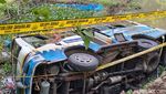 Melihat Lebih Dekat TKP Laka Bus Tewaskan 8 Orang di Gunung Pegat Wonogiri