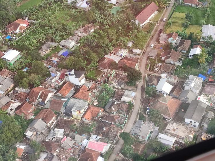 Foto Udara Kawasan Terimbas Gempa Cianjur, Mengerikan!