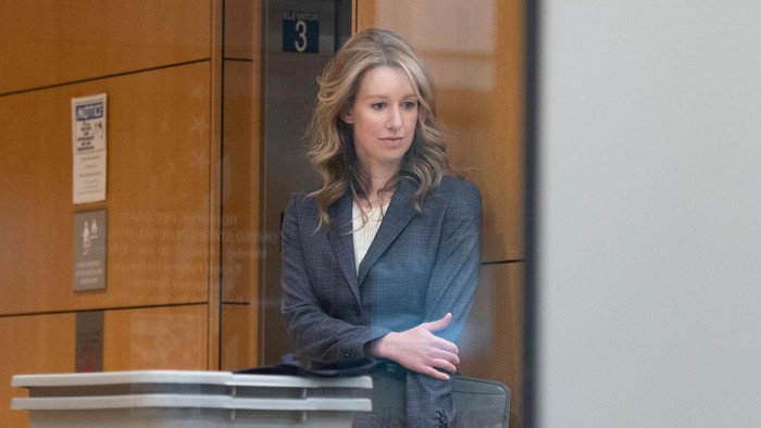 Elizabeth Holmes, founder and former CEO of Theranos, arrives for motion hearing on Monday, November 4, 2019, at the U.S. District Court House inside Robert F. Peckham Federal Building in San Jose, California. (Photo by Yichuan Cao/NurPhoto via Getty Images)