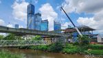 Progres Terkini Pembangunan JPM Dukuh Atas, Melintang di Atas Sungai BKB