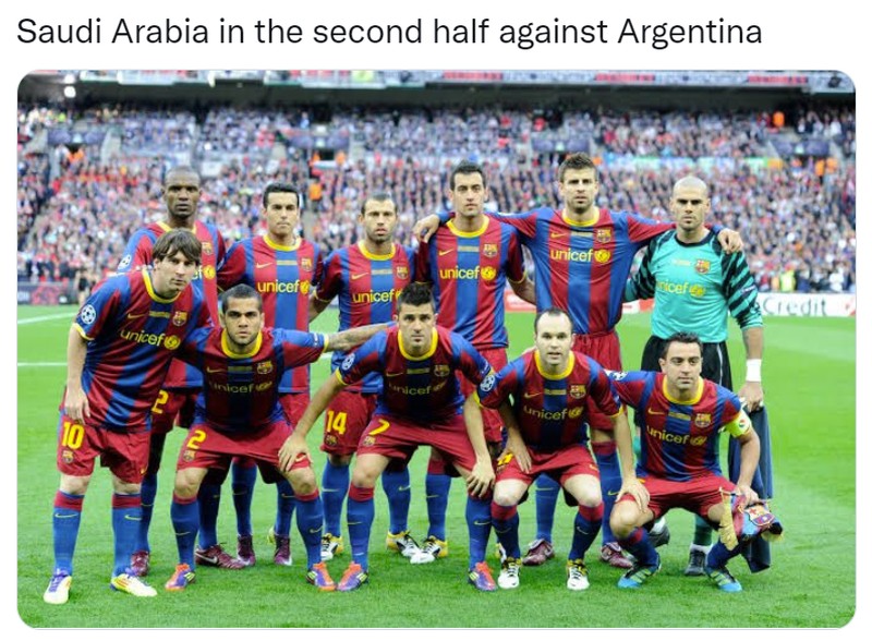 Meme Argentina Dikalahkan Arab Saudi di Piala Dunia 2022