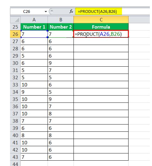 Contoh rumus Microsoft Excel.