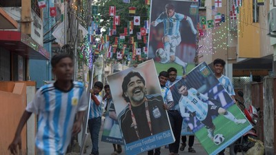 Semangat Piala Dunia Hiasi Permukiman di India