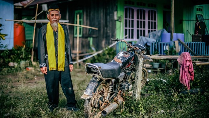 Suasana pemukiman Suku Balik di Kecamatan Sepaku, Kabupaten Penajam Paser Utara, Kalimantan Timur.
