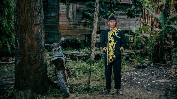 Suasana pemukiman Suku Balik di Kecamatan Sepaku, Kabupaten Penajam Paser Utara, Kalimantan Timur.