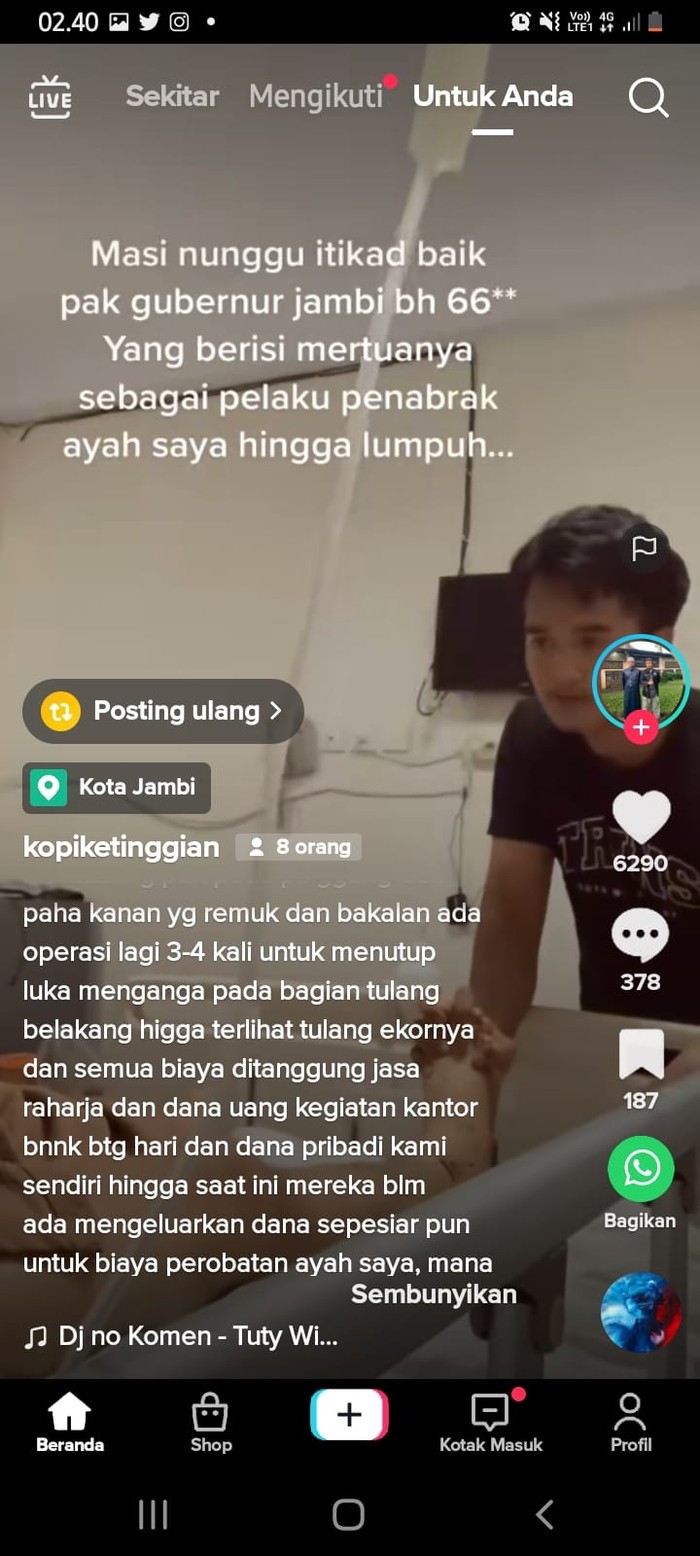 Heboh video korban kecelakaan minta pertanggungjawaban gubernur Jambi