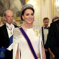 Penampilannya di perjamuan negara ini menandai kali pertama dia memakai tiara sebagai Princess of Wales. Foto: Chris Jackson/Getty Images