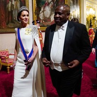 Perjamuan digelar sebagai kunjungan kenegaraan pertama yang diterima Raja Charles III setelah ia dinobatkan sebagai monarki Inggris yang baru. Foto: Victoria Jones/AFP/Getty Images