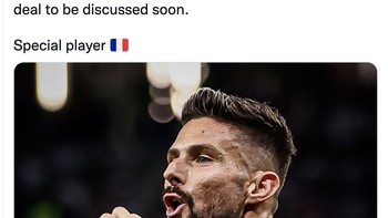 Selain moncer di timnas Perancis, Giroud juga masih sangat produktif di AC Milan. Foto: Twitter