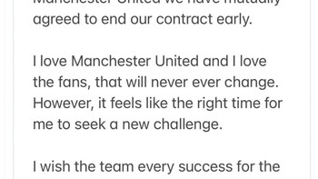 Ronaldo juga mengumumkan telah berpisah dengan MU. Saya mencintai MU dan saya mencintai para fans, hal itu takkan pernah berubah, tulisnya di Twitter. Foto: Twitter
