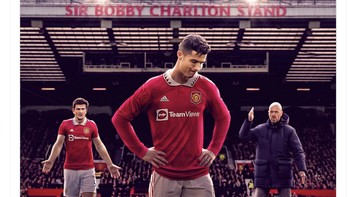 Ilustrasi bagaimana Ronaldo berpisah dengan MU dan sang pelatih, Erik Ten Hag. Foto: Twitter