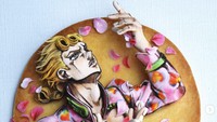 Cookies ini menggambarkan sosok Giorno dari anime JoJos Bizarre Adventure. Tampak Izumi membuatnya dengan penuh cinta.