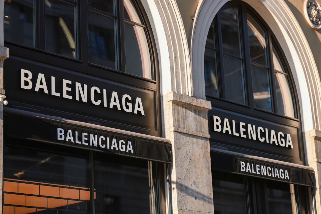 MUNICH, GERMANY - MARCH 22: The exterior of a Balenciaga store photographed on March 22, 2022 in Munich, Germany. (Photo by Jeremy Moeller/Getty Images)