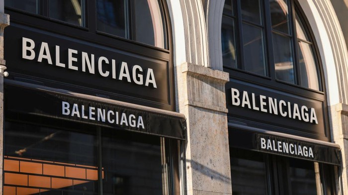 MUNICH, GERMANY - MARCH 22: The exterior of a Balenciaga store photographed on March 22, 2022 in Munich, Germany. (Photo by Jeremy Moeller/Getty Images)