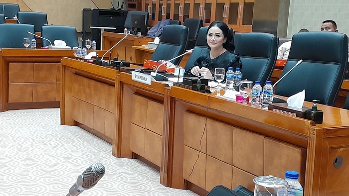 Anggota DPR Komisi IX Krisdayanti audiensi dengan murid-guru SMPN 25 Jakarta