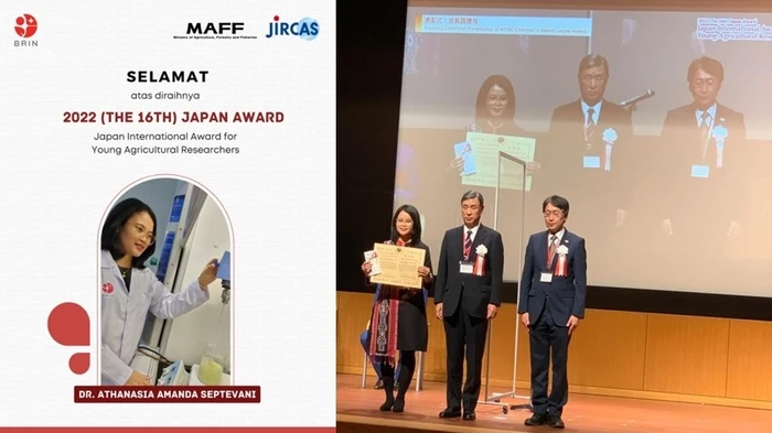 Athanasia Amanda Septevani meraih The 2022 Japan Award di Tokyo Jepang, pada Selasa (22/11).