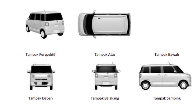 Berita Resmi Desain Industri No. 36/DI/2022 yang didaftarkan Daihatsu, disinyalir Move Canbus