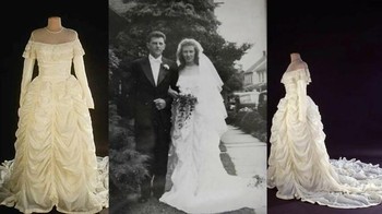 Gaun Pengantin Terbuat Dari Parasut Yang Menyelamatkan Nyawa Suaminya Di Perang Dunia II Foto: Historyfeels via Boredpanda  