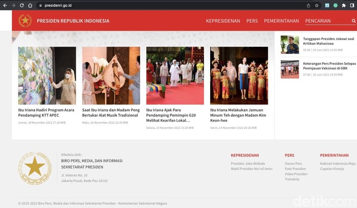 Situs resmi Presiden RI