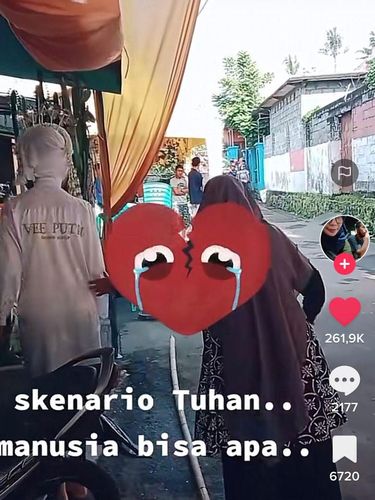 Wanita ini membagikan keponakannya yang ingin menggelar akad nikah, kemudian ada jenazah melintas di depan lokasi pernikahan. Wanita ini membagikan keponakannya yang ingin menggelar akad nikah, kemudian ada jenazah melintas di depan lokasi pernikahan.