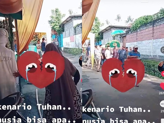 Wanita ini membagikan keponakannya yang ingin menggelar akad nikah, kemudian ada jenazah melintas di depan lokasi pernikahan. Wanita ini membagikan keponakannya yang ingin menggelar akad nikah, kemudian ada jenazah melintas di depan lokasi pernikahan.