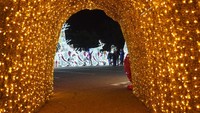 Memasuki lokasi, Anda akan disapa lorong keemasan yang indah.