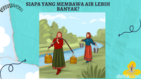 Sekarang coba tebak siapa yang membawa air paling banyak? Foto: Irene Putri Wibowo/detikHealth