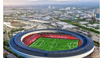 Stadion MU akan menjadi mirip bentuknya seperti markas besar Apple yang berwujud semacam piring terbang seperti ini. Foto: Twitter
