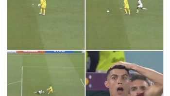 Untung saja tidak sampai terjadi gol akibat blunder fatal sang kiper Portugal. Foto: Twitter