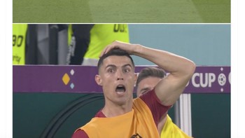 Di sisi lain, hampir saja Ghana menyamakan kedudukan setelah kiper Portugal tidak waspada dan bola hampir saja dicuri. Ronaldo terlihat sangat cemas ekspresinya dan berteriak. Foto: Twitter