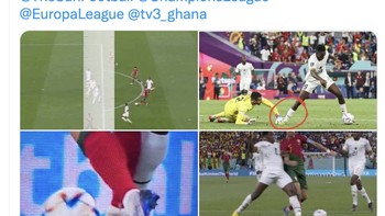 Akun ini menyebut telah terjadi kecurangan di mana selain diving Ronaldo, gol ketiga Portugal pun dinilai offiside. Apa yang terjadi dengan VAR? Ini adalah kecurangan total! sergah akun ini. Foto: Twitter