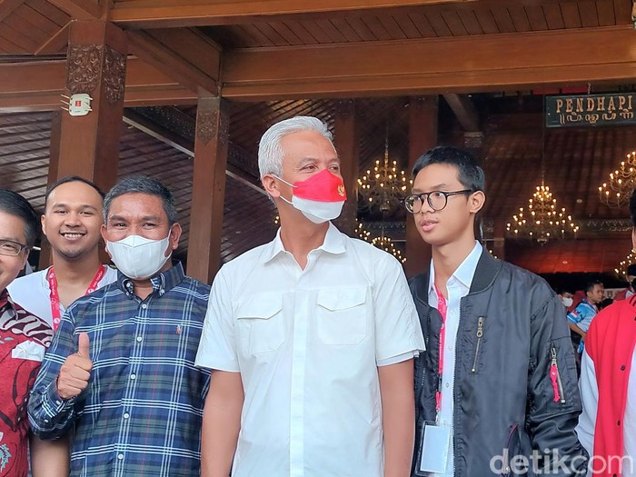 Gubernur Jawa Tengah Ganjar Pranowo di Balai Kota Solo, Sabtu (26/11/2022).