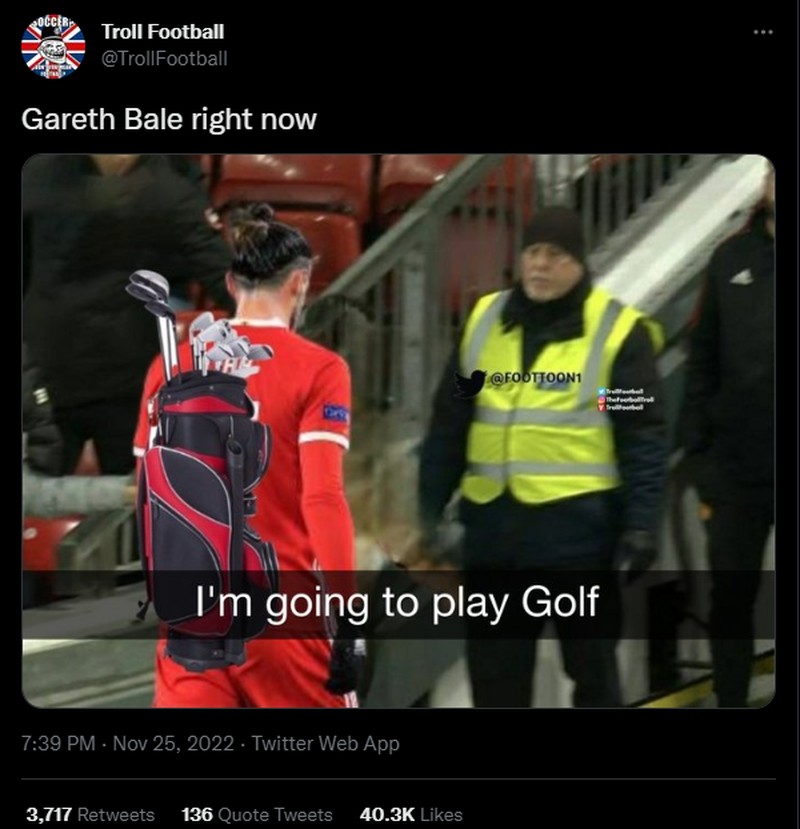 Iran mengalahkan Wales 2-0 di laga Grup B Piala Dunia 2022. Beragam reaksi di Twitter pun muncul, termasuk fans Iran yang menanyakan keberadaan Gareth Bale.