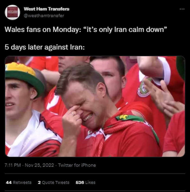 Iran mengalahkan Wales 2-0 di laga Grup B Piala Dunia 2022. Beragam reaksi di Twitter pun muncul, termasuk fans Iran yang menanyakan keberadaan Gareth Bale.