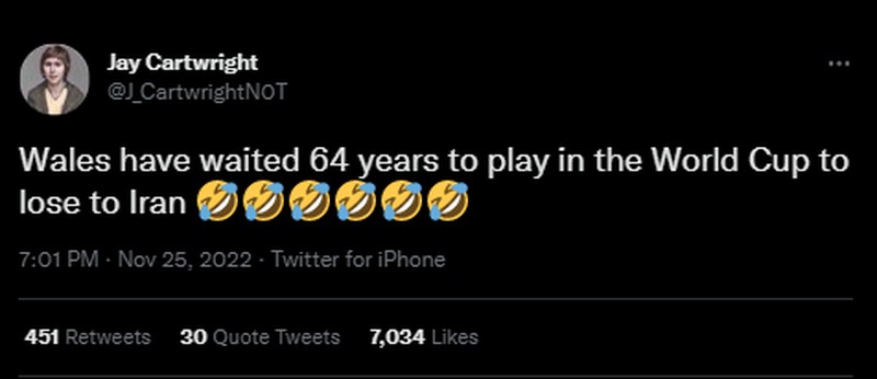 Iran mengalahkan Wales 2-0 di laga Grup B Piala Dunia 2022. Beragam reaksi di Twitter pun muncul, termasuk fans Iran yang menanyakan keberadaan Gareth Bale.