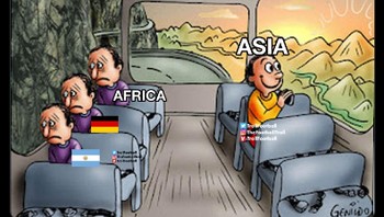 Saat ini tim asal Asia sedang menikmati keindahan Piala Dunia 2022 di Qatar, dari rentetan pertandingan yang sudah dimenangkan. Foto: (Twitter).