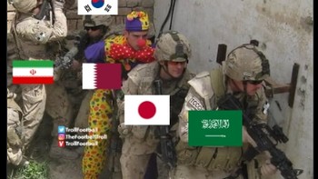 Asia bersatu menunjukkan keganasannya di Piala Dunia 2022. Foto: (Twitter).