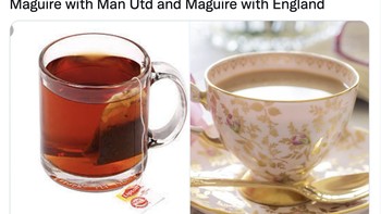 Kerap payah jika tampil untuk Manchester United, Maguire biasanya perkasa jika membela timnas Inggris. Foto: Twitter