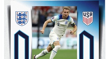 Akun resmi timnas Inggris menyebut kedua negara tidak bisa menembus satu sama lain dengan skor akhir kacamata. Foto: Twitter