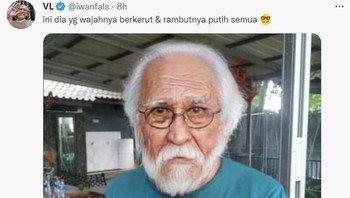 Terakhir ada Iwan Fals pasang foto dirinya yang berambut putih. Foto: (Twitter)