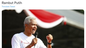 Rambut Putih jadi trending topic Twitter dengan 32.900 tweet. Netizen yakin maksud Jokowi soal pemimpin rambut putih adalah Gubernur Jateng Ganjar Pranowo. Foto: (Twitter)