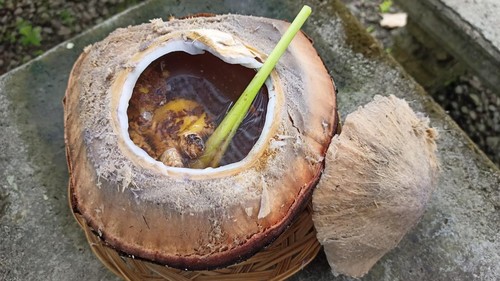 Penampakan kelapa muda bakar rempah ala Ableh Coffee. (Chairul Amri Simabur/detikBali)
