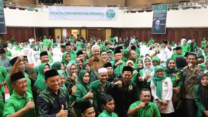 Gubernur Jateng, Ganjar Pranowo, hadiri Rapimwil PPP di Semarang, Minggu (27/11/2022).