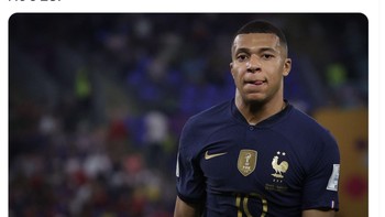 Dua gol semalam dari Kylian Mbappe membuatnya sudah total mencetak 30 gol untuk Prancis di usia yang masih 23 tahun. Foto: Twitter