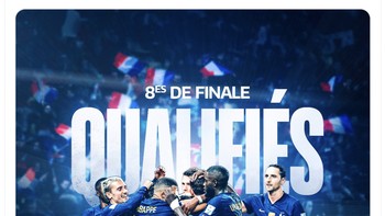 Akun resmi timnas Prancis pun mengumumkan bahwa mereka sudah lolos dari grup. Foto: Twitter