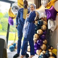 Begini gaya kompaknya dengan Pogba ketika tampil serba biru di Hari Lebaran.Foto: Dok. Instagram @zulaypogba.