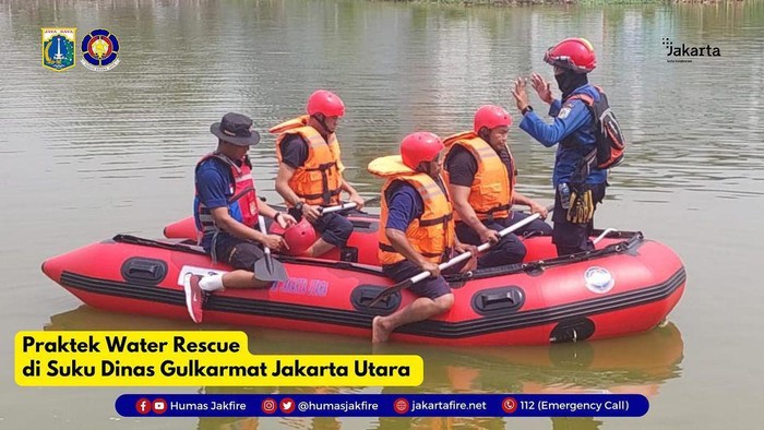 Dinas Gulkarmat DKI Jakarta menerima 6 orang petugas damkar Kota Palu, Sulteng. Keenam petugas damkar Palu akan belajar teori maupun praktik. (IG @humasjakfire)