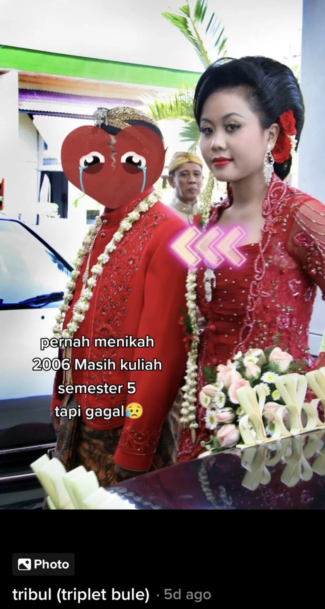 Wanita yang bercerai setelah sembilan tahun menikah kemudian menemukan tambatan hati baru. Dia menikah dengan pria kebangsaan Amerika Serikat yang bertemu dengannya saat si bule baru saja liburan ke Jepara. Foto: Dok. TikTok @ernalafave