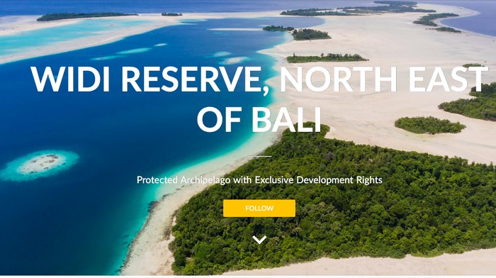 Lelang pengelolaan Kepulauan Widi di Maluku Utara, di Sothebys. (Tangkapan layar situs Sothebys Concierge Auctions)